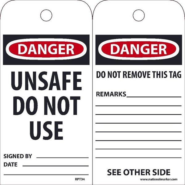 Nmc TAGS, DANGER UNSAFE DO NOT USE RPT34CST